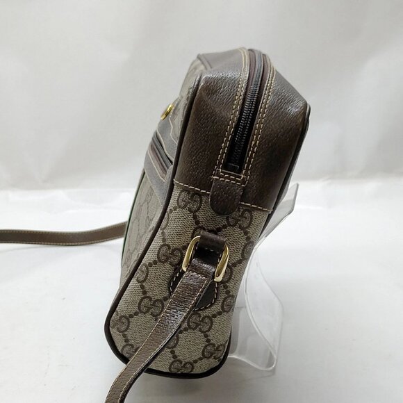 Vintage Gucci Clutch Sherry Line Brown PVC Crossbody Bag mon621-101625 - Picture 3 of 16